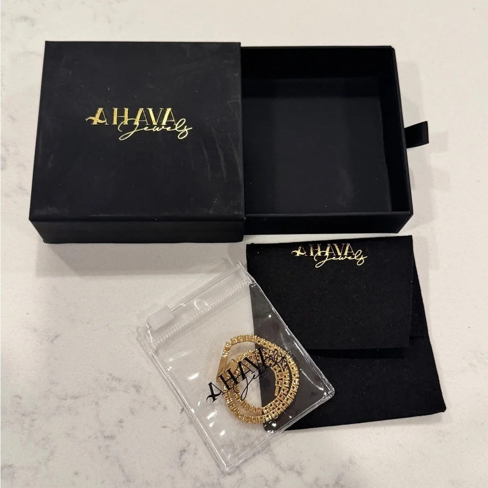 NEW Ahava Jewels CZ Gold Plated Tennis Bracelet